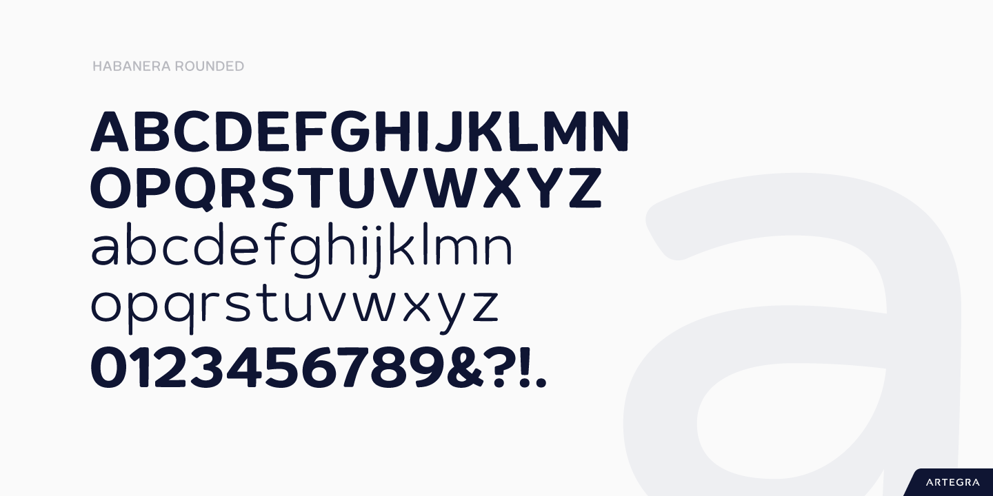 Ejemplo de fuente Habanera SemiBold Italic